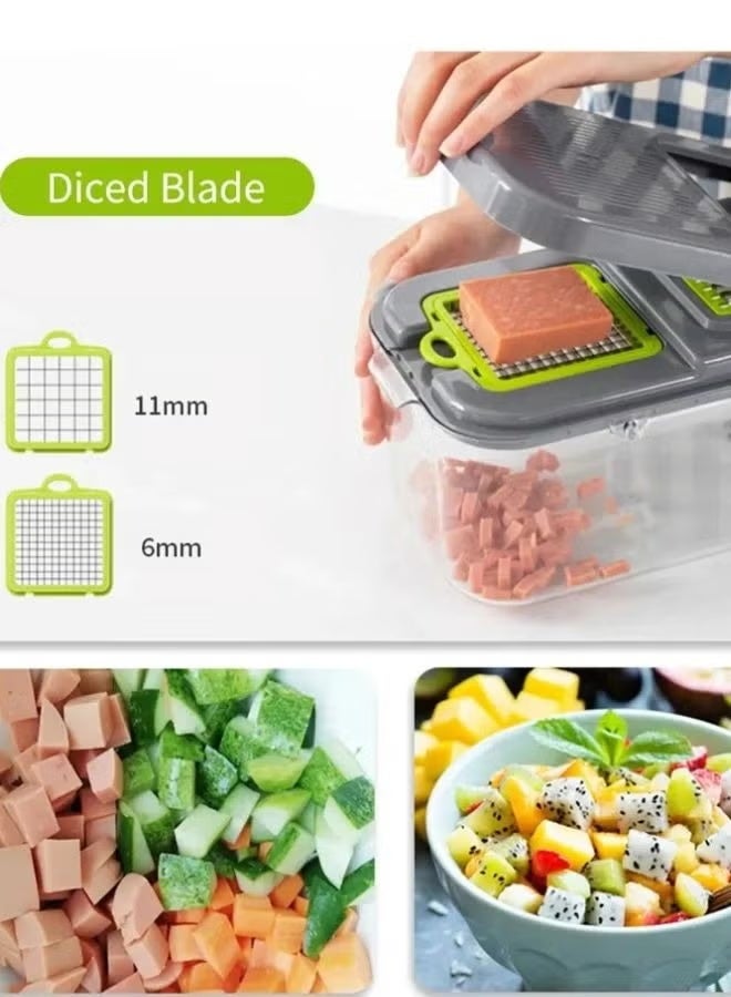 Arabian Gear 16-in-1 Vegetable & Fruit Chopper Set | Manual Food Cutter, Slicer, Dicer & Grater with Storage Box – Kitchen Accessories - Image 2